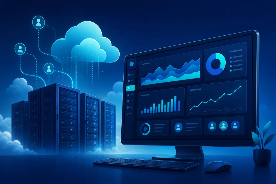 SaaS cloud platform dashboard with multi-tenant analytics